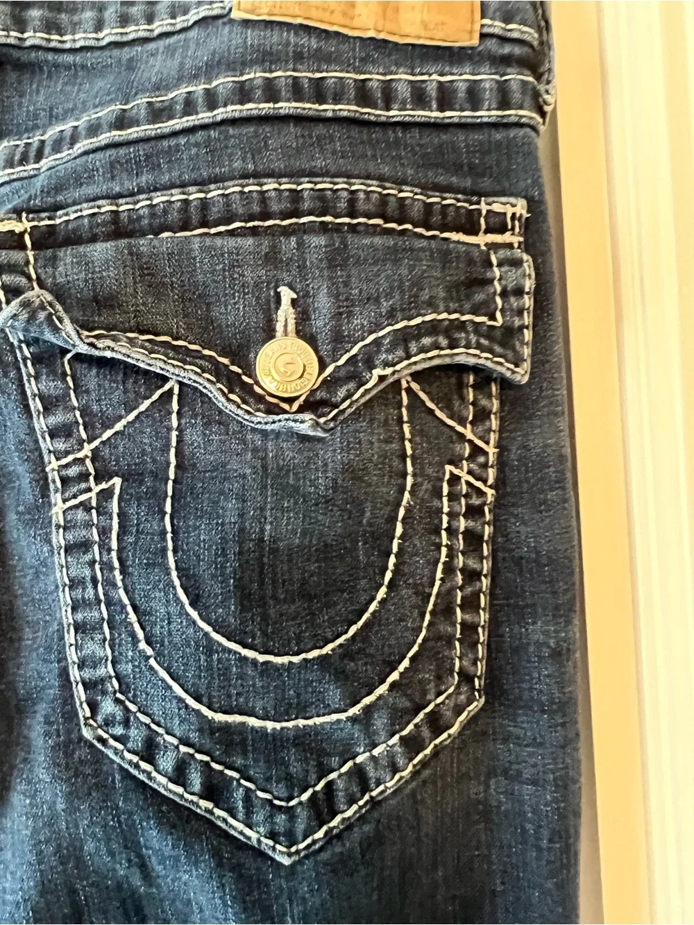 True Religion World Tour Men's Straight Big T Jeans Darken Brick Y2K 38x28 2607